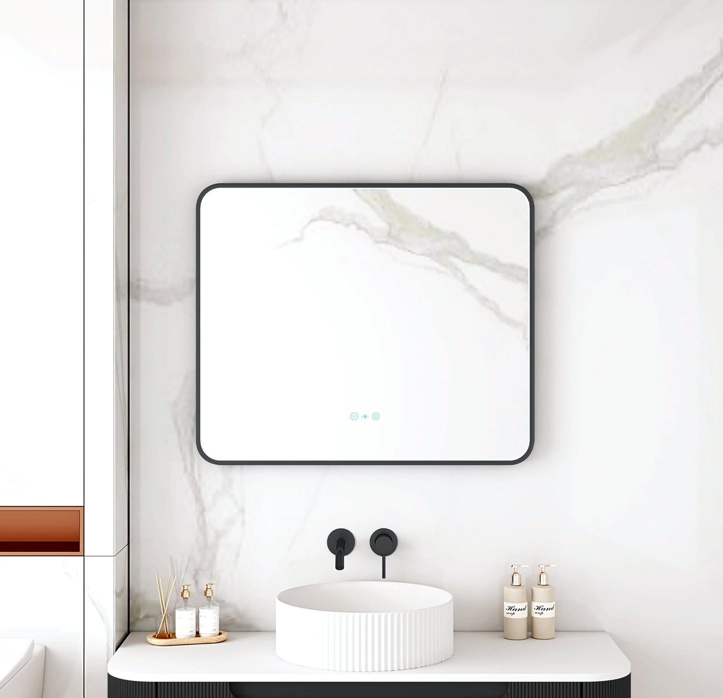 Maia 600×750 / 750×900 / 1200×750mm LED Rectangular Mirror – Matt Black Frame - 1200 x 750mm / Matt Black