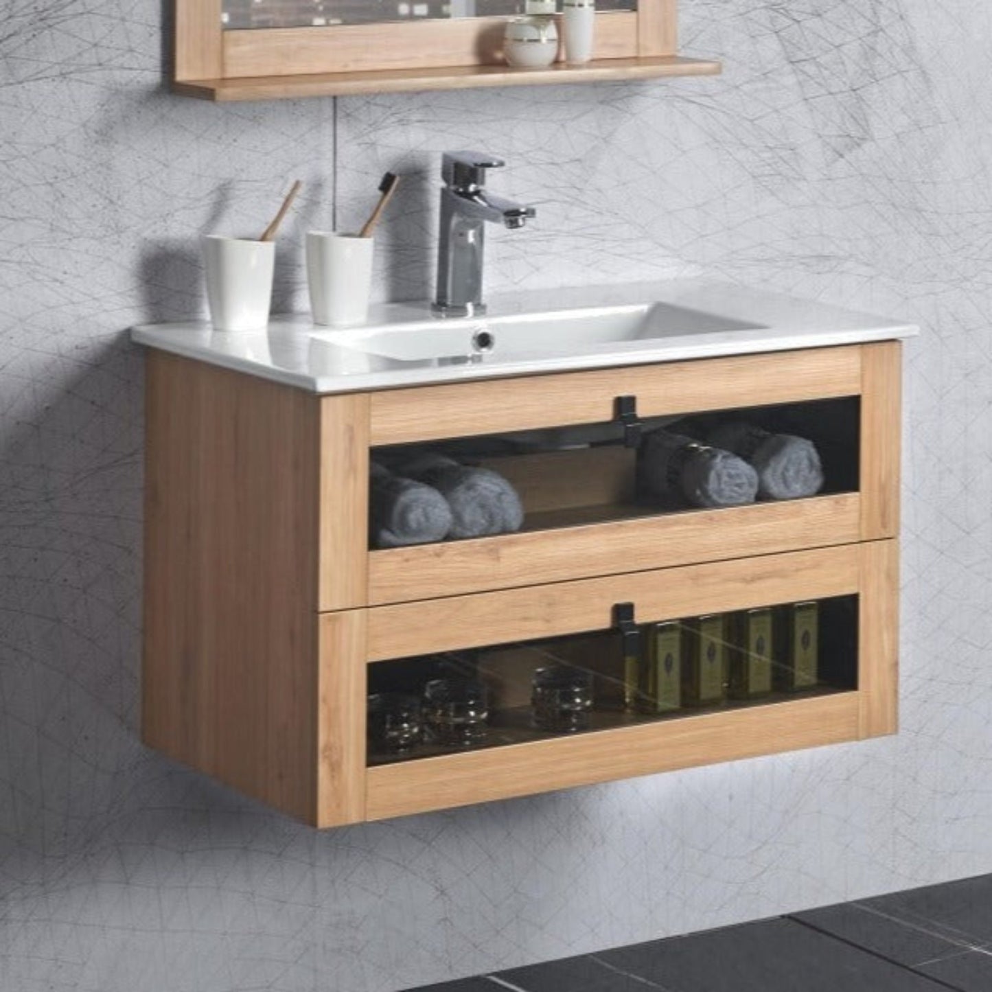 Manhattan 600mm, White Oak II,  Wall Hung