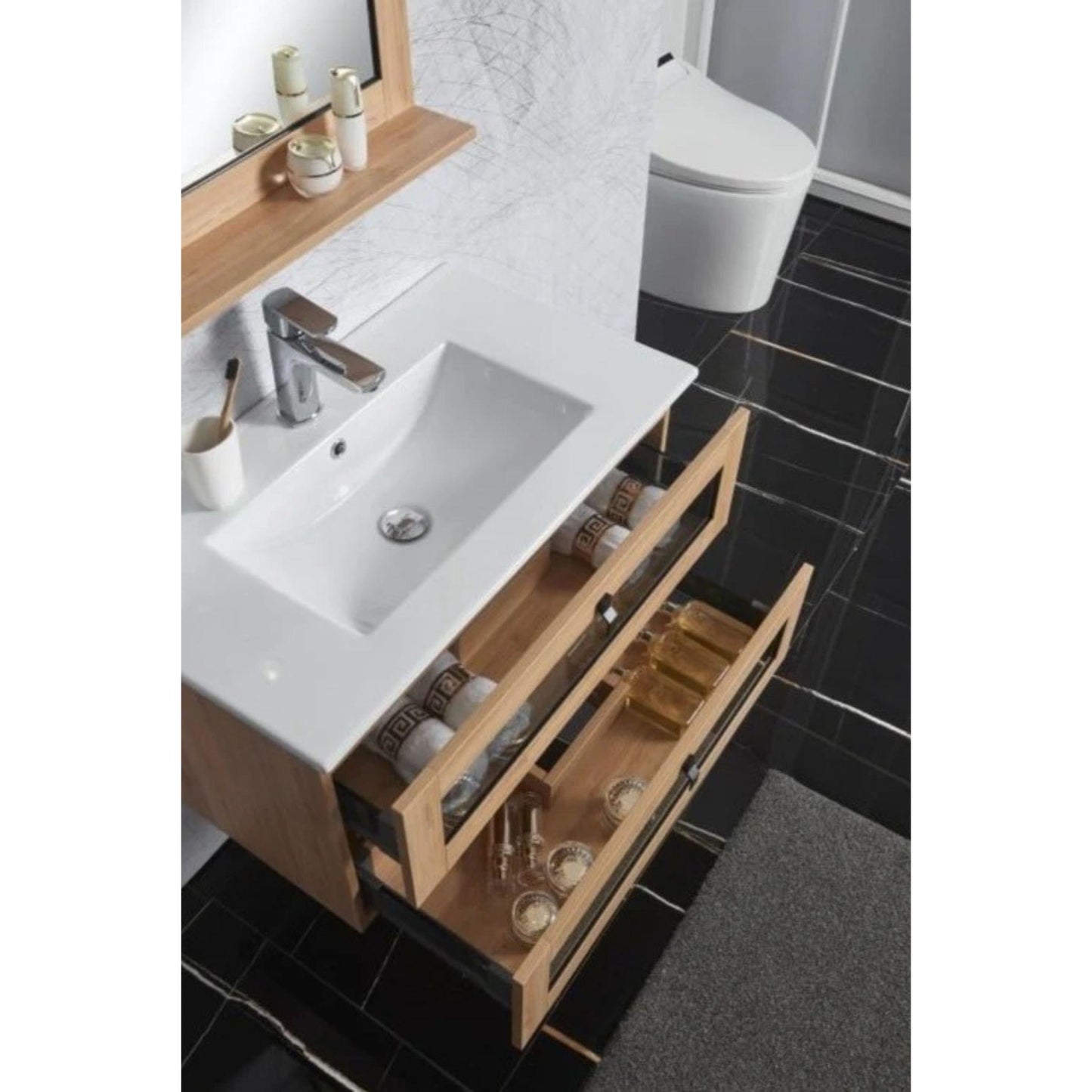 Manhattan 600mm, White Oak II,  Wall Hung