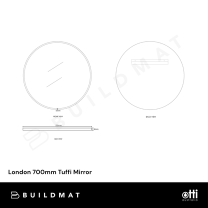 Otti London 700mm Tuffi Mirror Brushed Gold