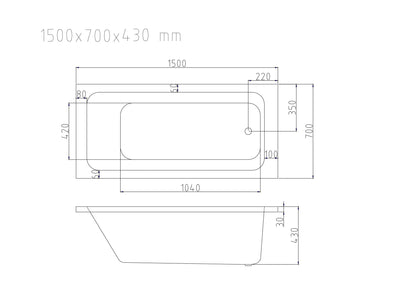 Mira Insert & Island Bathtub - Gloss White