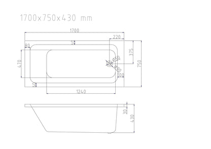 Mira Insert & Island Bathtub - Gloss White