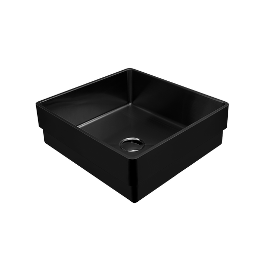 Oliveri Milan Rect S.STEEL Black Basin