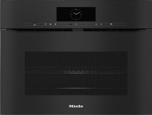 Miele H 7840 BMX Obsidian Black: Handleless Speed Oven with Seamless Design for Effortless Cooking