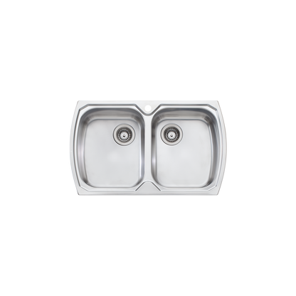 Oliveri Monet Double Bowl Topmount Sink Stainless Steel