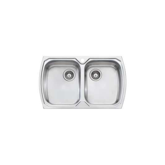 Oliveri Monet Double Bowl Topmount Sink Stainless Steel