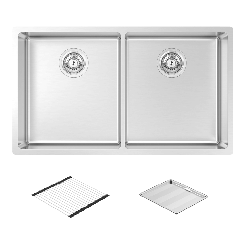 Montego Double Bowl Sink with Concertina & Drain Tray