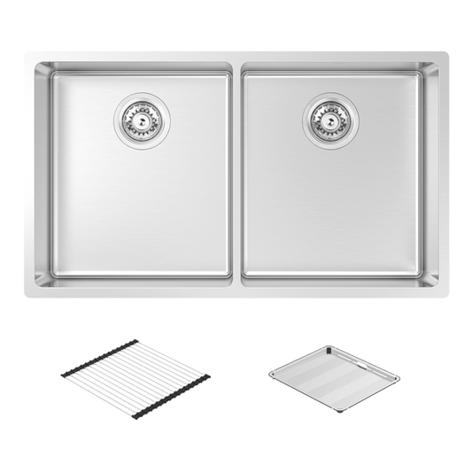 Montego Double Bowl Sink with Concertina & Drain Tray