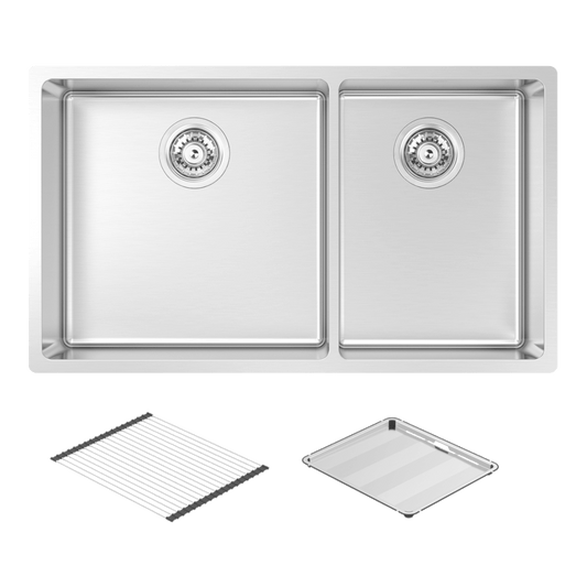 Montego Large Bowl & Three Quarter Bowl Sink with Concertina & Drain Tray
