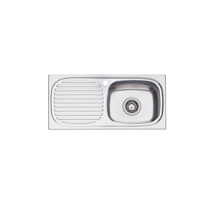 Oliveri Martini Single Bowl Sink With Left Drainboard Stainless Steel