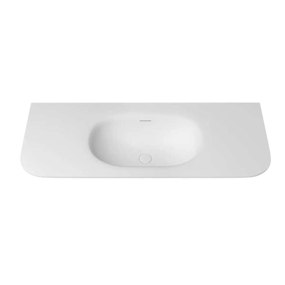 Otti Chloe 1200mm Solid Surface Silk Matte White Top With Basin