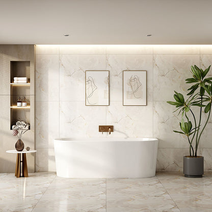 Musen Ultra-Thin Back-to-Wall Bathtub - 1700mm / Gloss White