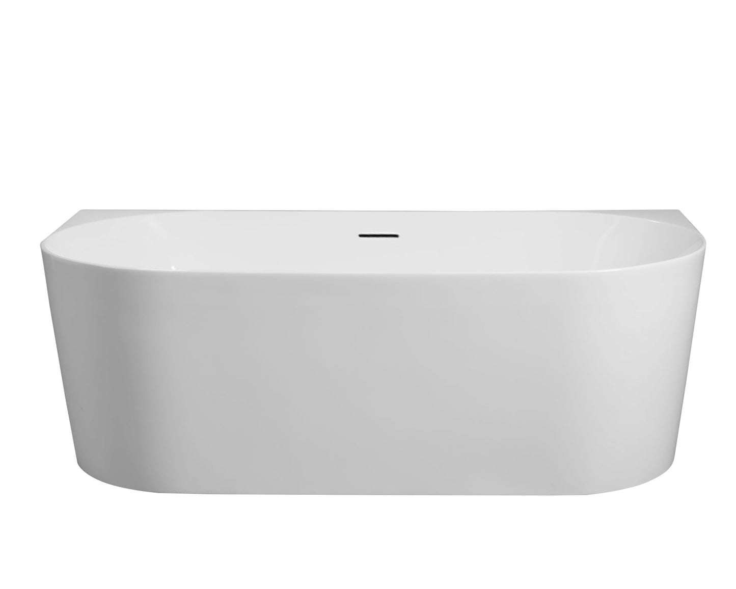 Musen Compact Ultra-Thin Back-to-Wall Bathtub - Gloss White