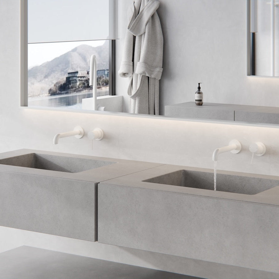 Nero Mecca Wall Mixer Set Basin/Bath Separate Backplates 185mm