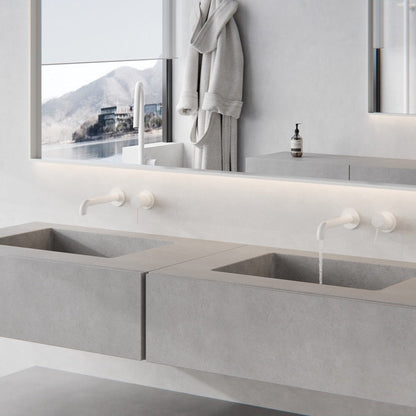 Nero Mecca Wall Mixer Set Basin/Bath Separate Backplates 185mm