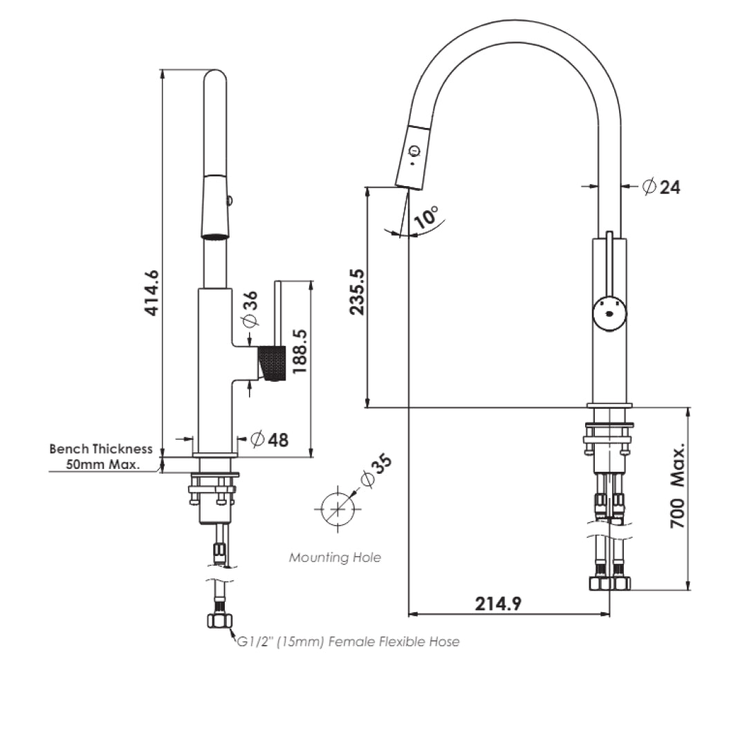 Greens Mika Pull-Down Sink Mixer