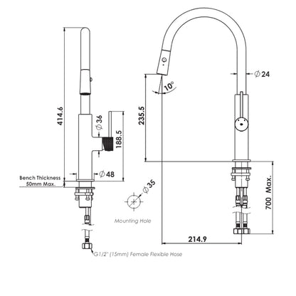 Greens Mika Pull-Down Sink Mixer