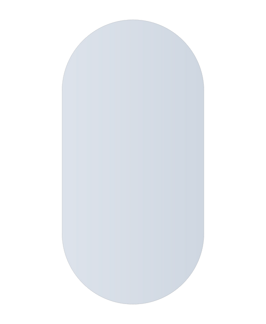 DP6012HND Pill Shape Polished Edge Mirror with Hangers including demister