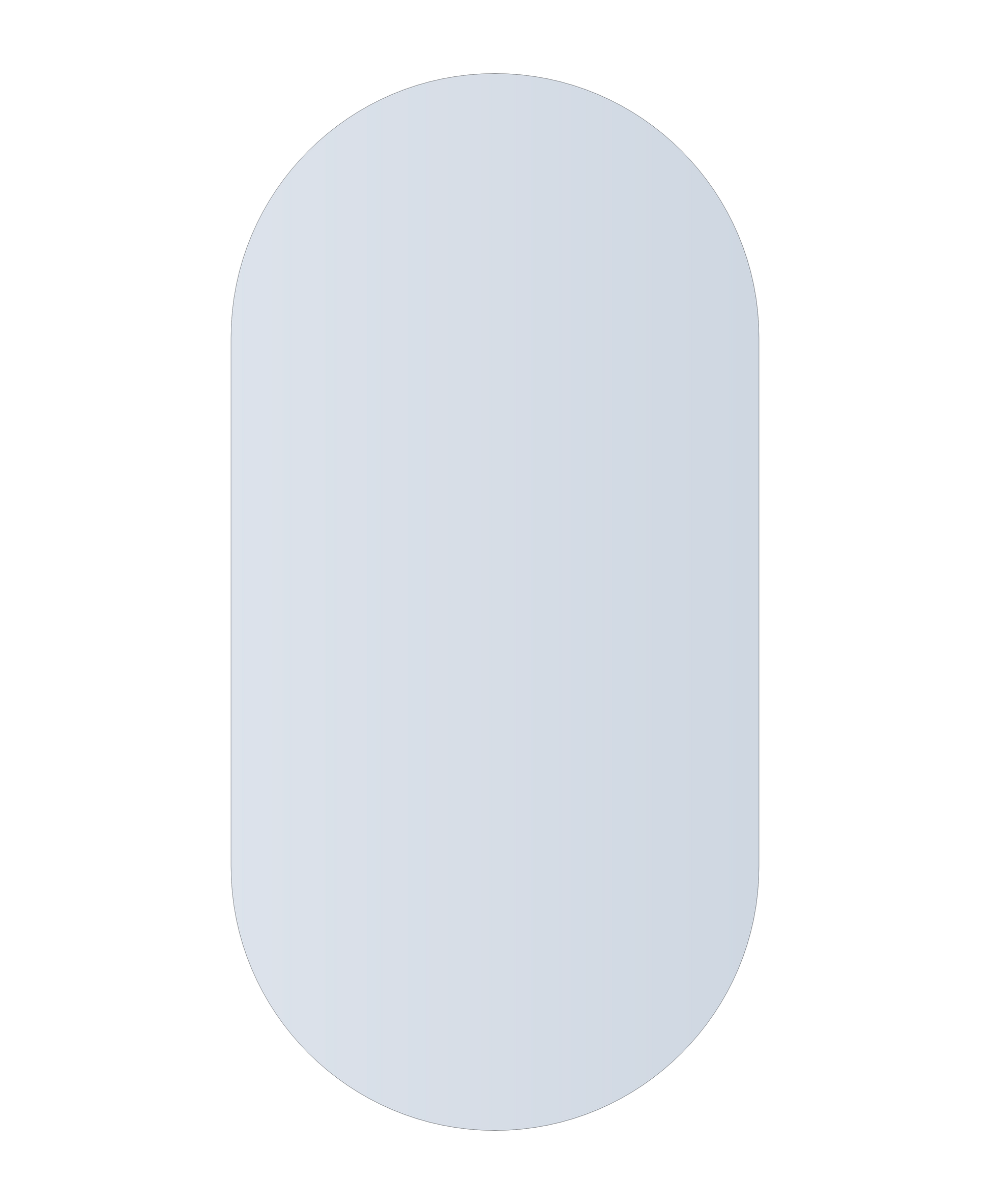DP6012HN Pill Shape Polished Edge Mirror with Hangers