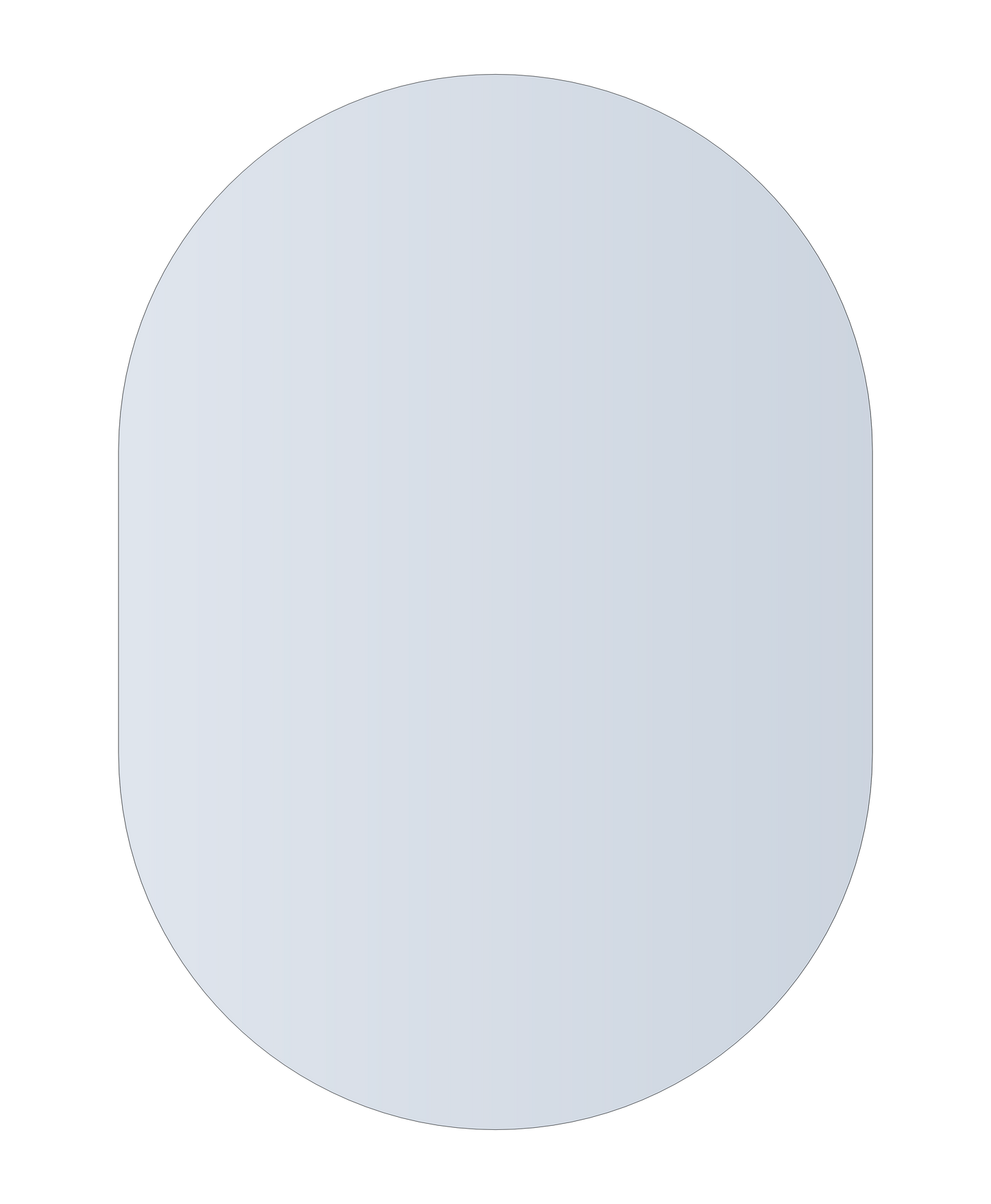 DP5070HN Pill Shape Polished Edge Mirror with Hangers