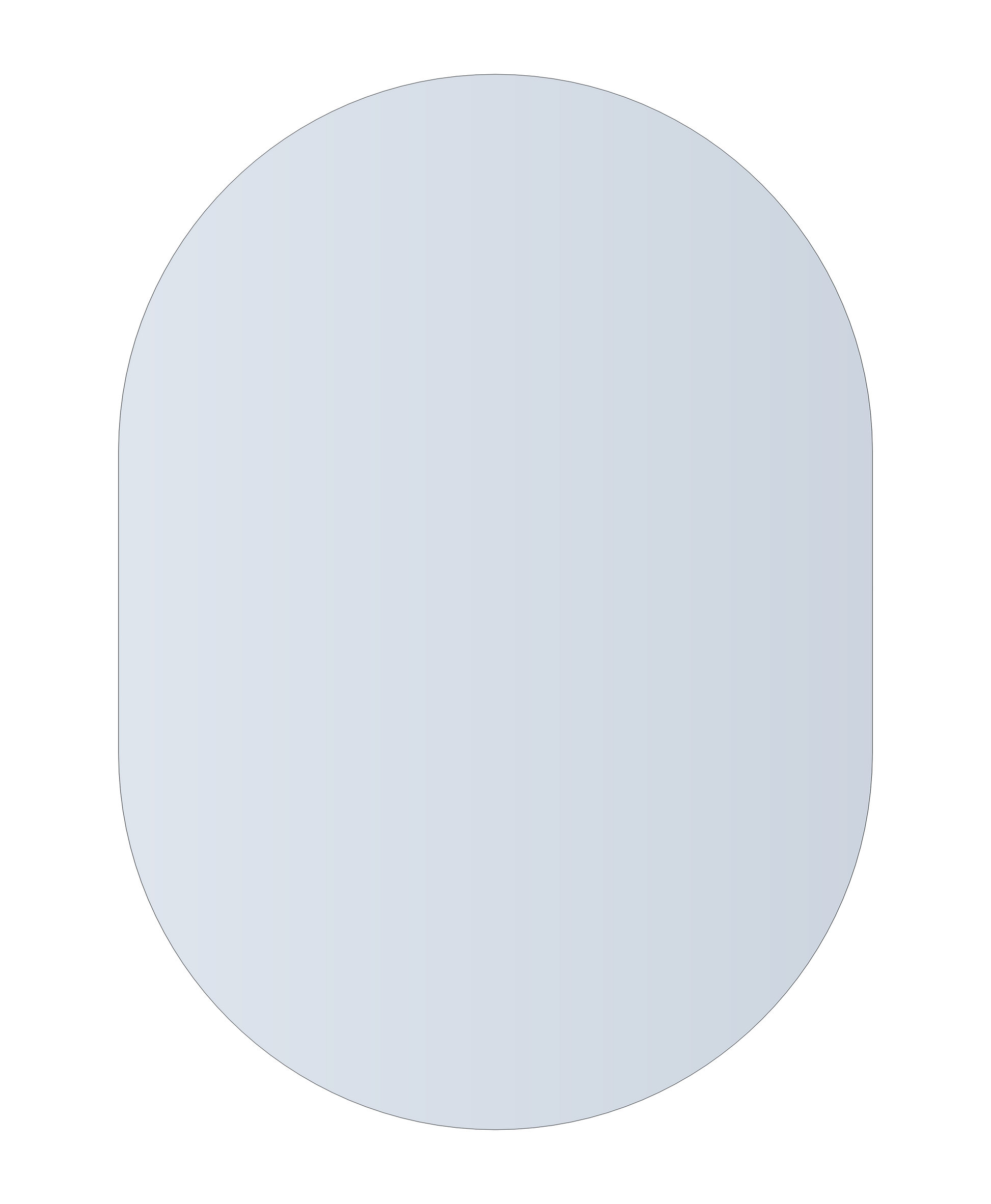 DP5070HN Pill Shape Polished Edge Mirror with Hangers