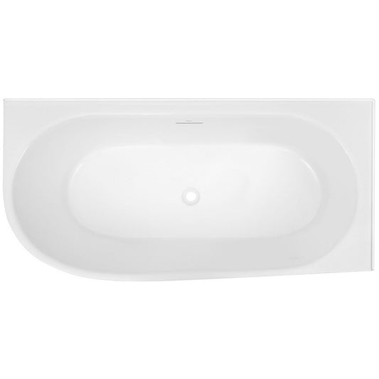 DECINA NATALIA FREESTANDING RIGHT CORNER BATH WITH INTEGRATED OVERFLOW GLOSS WHITE (AVAILABLE IN 1500MM AND 1700MM)