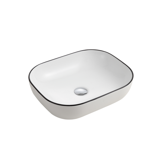 Oliveri Naples Black Line Counter Top Basin White