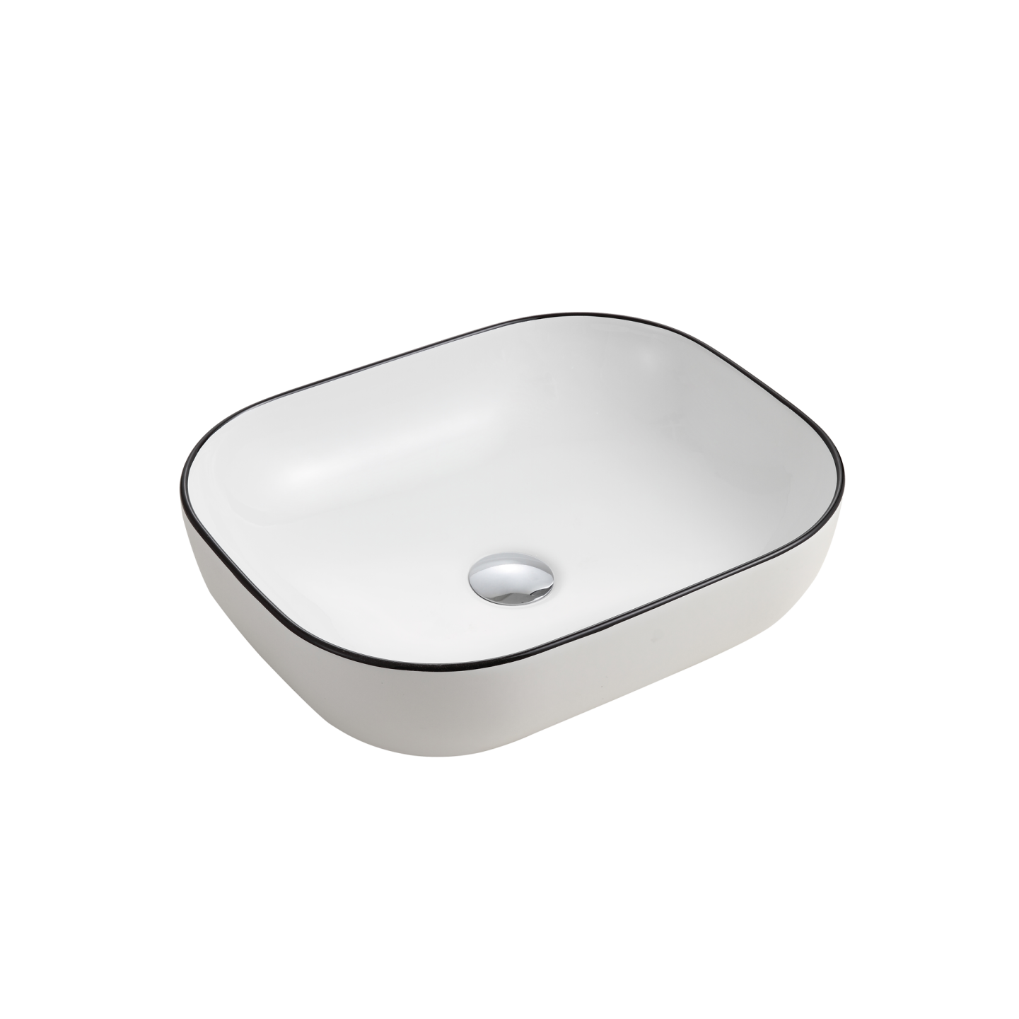 Oliveri Naples Black Line Counter Top Basin White