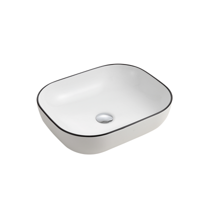 Oliveri Naples Black Line Counter Top Basin White