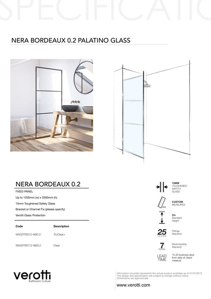 NERA BORDEAUX 0.2 - Up to 1200 x 2000 / Clear with White Pattern / Concealed Channel Anodised
