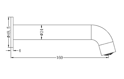 Nero Mecca Basin / Bath Spout 160mm
