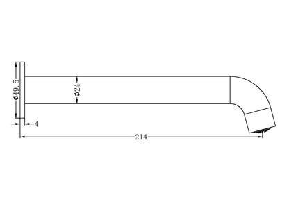 Nero Mecca Basin / Bath Spout 215mm