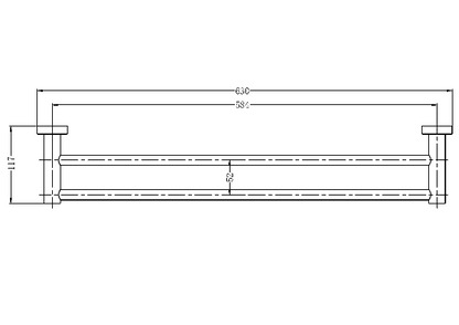 Nero Mecca Double Towel Rail 600mm  / NR1924dBZ