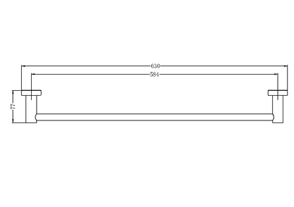 Nero Mecca Single Towel Rail 600mm  / NR1924MB