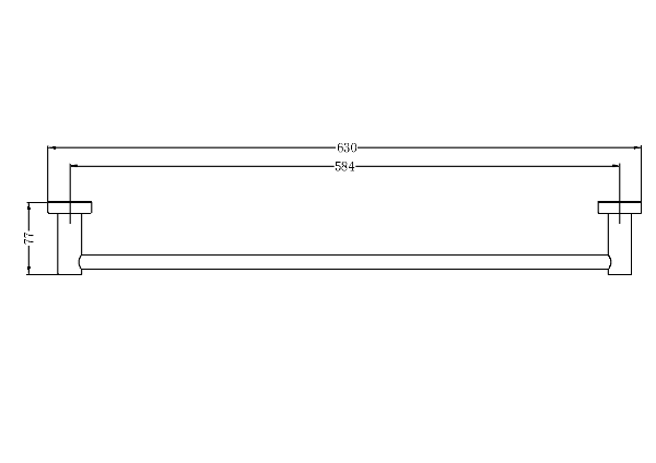 Nero Mecca Single Towel Rail 600mm  / NR1924BZ