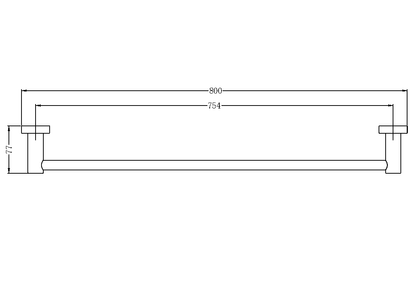 Nero Mecca Single Towel Rail 800mm  / NR1930MB