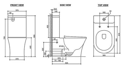 Inspire Newport  Rimless Back to Wall Toilet Suite
