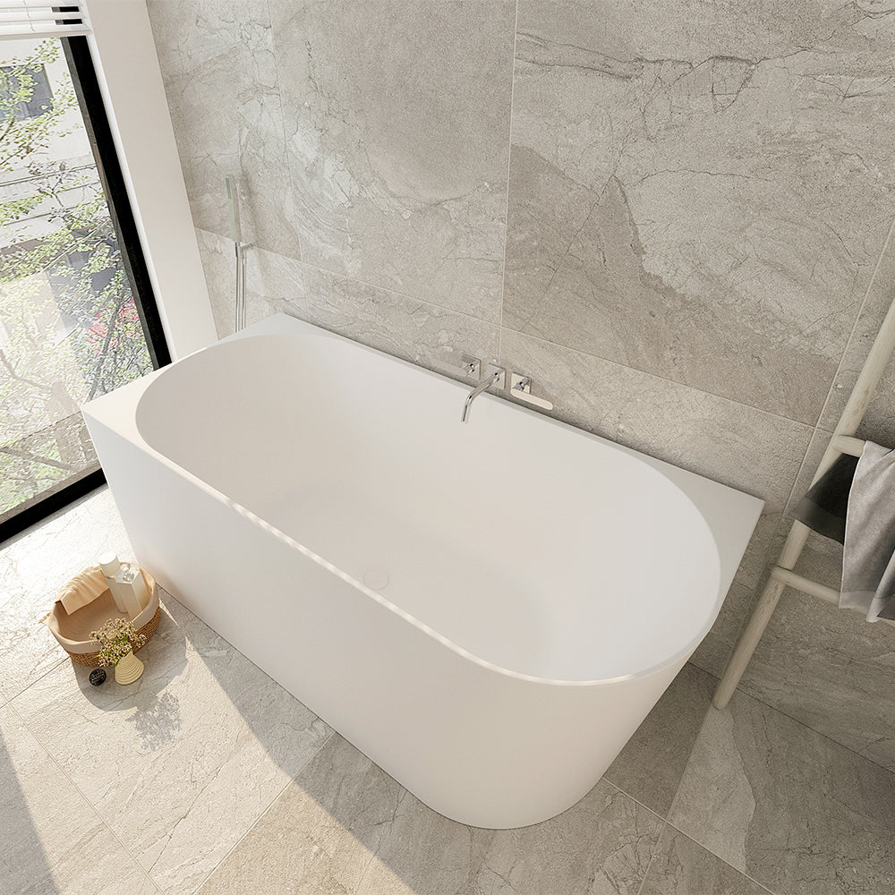 Nova Ultra-Thin Corner Bathtub - Gloss White - 1500mm / Left