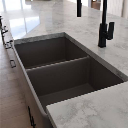Turner Hastings Novi 85 x 46 Fireclay Double Bowl Butler Sink Includes Overflow