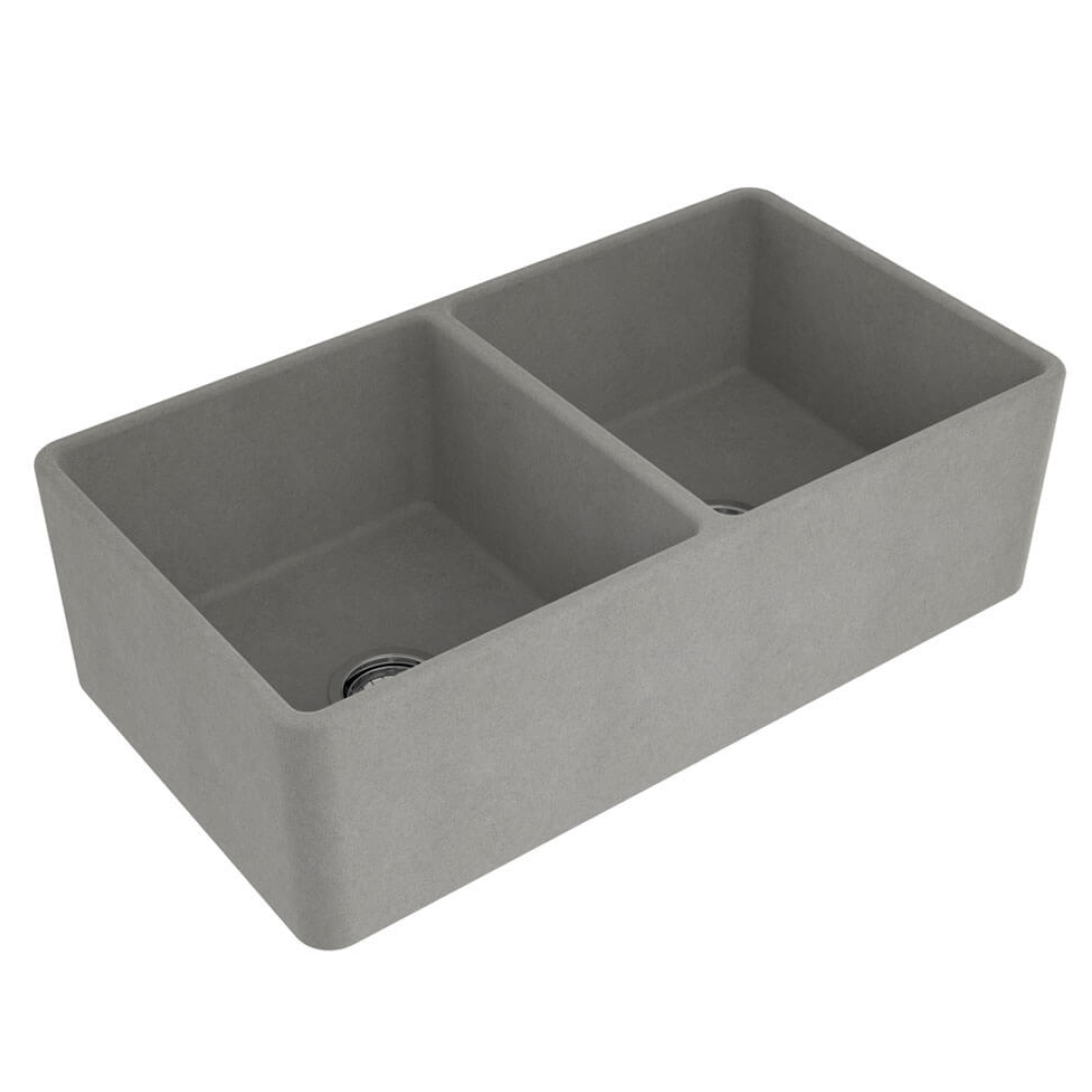Turner Hastings Novi 85 x 46 Fireclay Double Bowl Butler Sink Includes Overflow