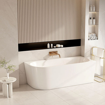 Nova Ultra-Thin Corner Bathtub - Gloss White - 1500mm / Right