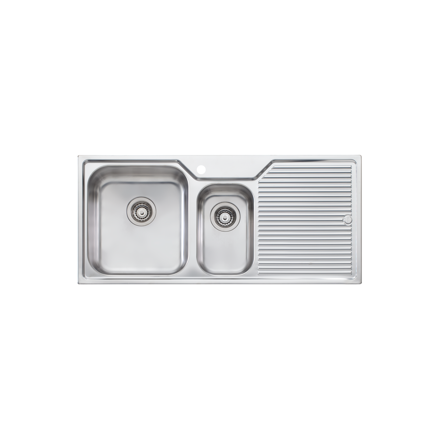 Oliveri Nu-Petite 1 And 1/2 Bowl Topmount Sink With Right Drainboard Stainless Steel