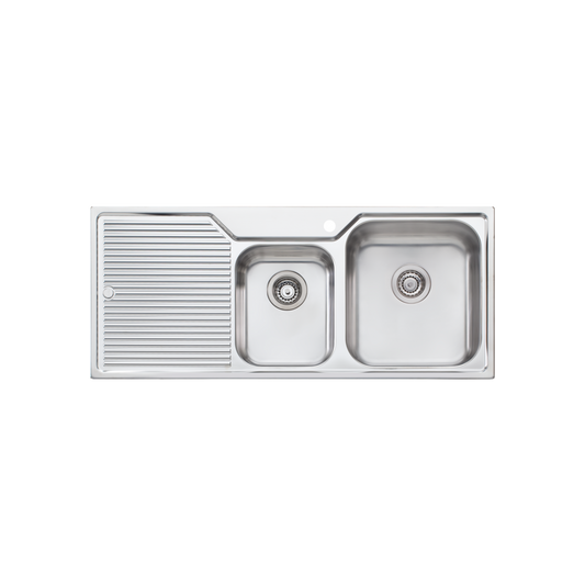 Oliveri Nu-Petite 1 And 3/4 Bowl Topmount Sink With Left Drainboard Stainless Steel