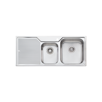 Oliveri Nu-Petite 1 And 3/4 Bowl Topmount Sink With Left Drainboard Stainless Steel