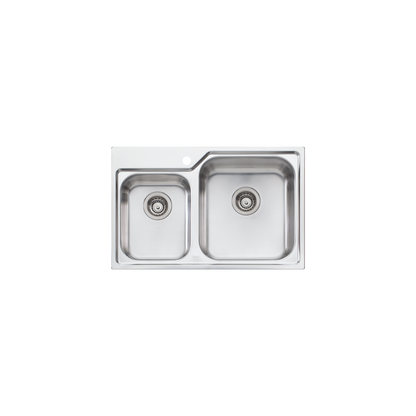 Oliveri Nu-Petite 1 And 3/4 Bowl Topmount Sink Right Stainless Steel