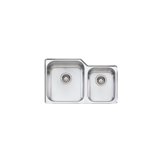 Oliveri Nu-Petite 1 And 3/4 Bowl Left Undermount Sink Stainless Steel