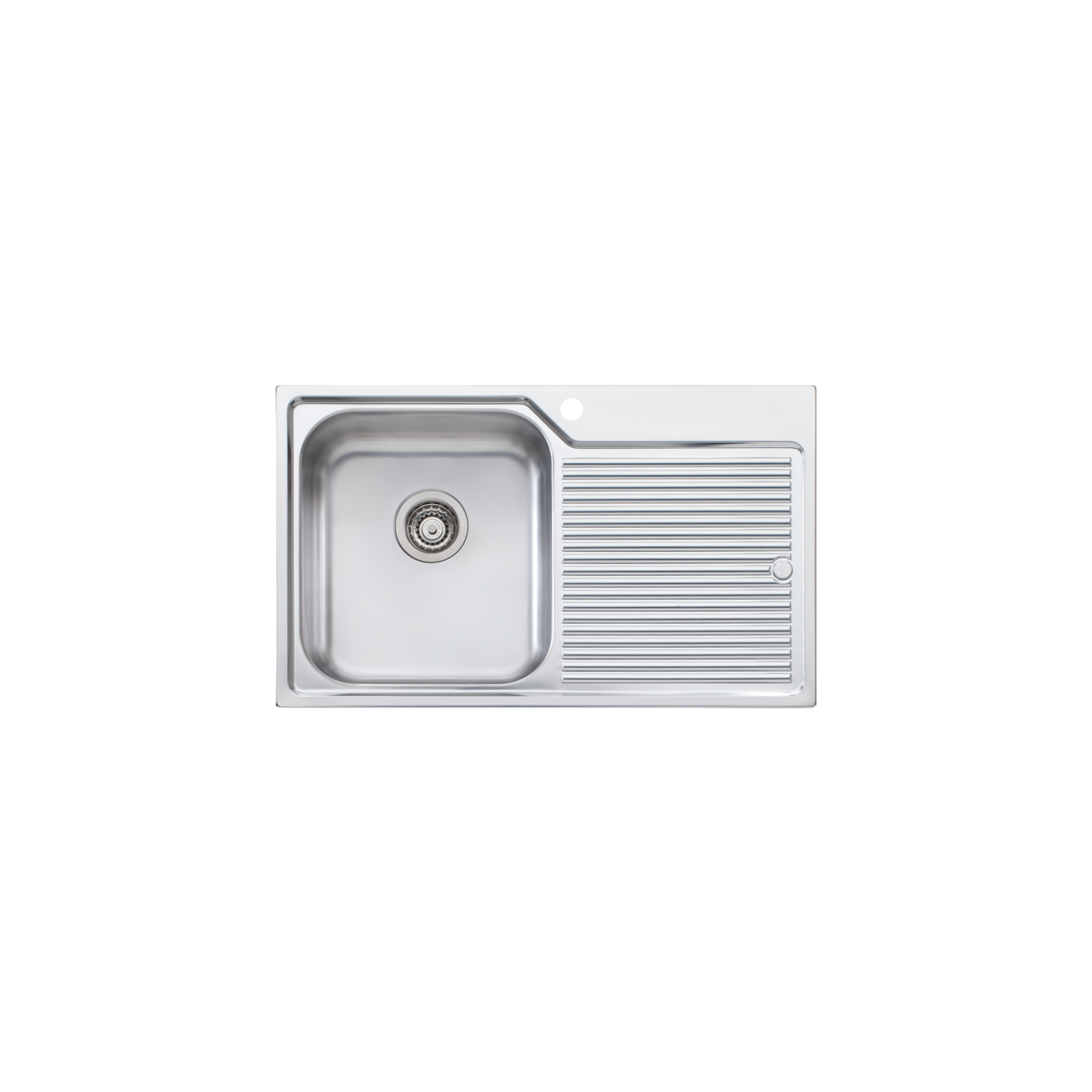 Oliveri Nu-Petite Single Bowl Topmount Sink With Right Drainboard Stainless Steel