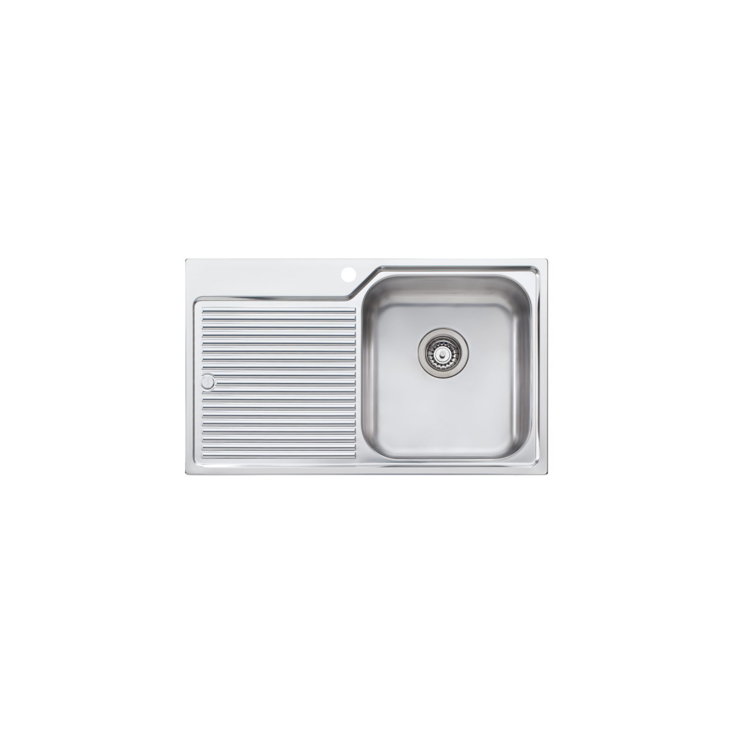 Oliveri Nu-Petite Single Bowl Topmount Sink With Left Drainboard Stainless Steel