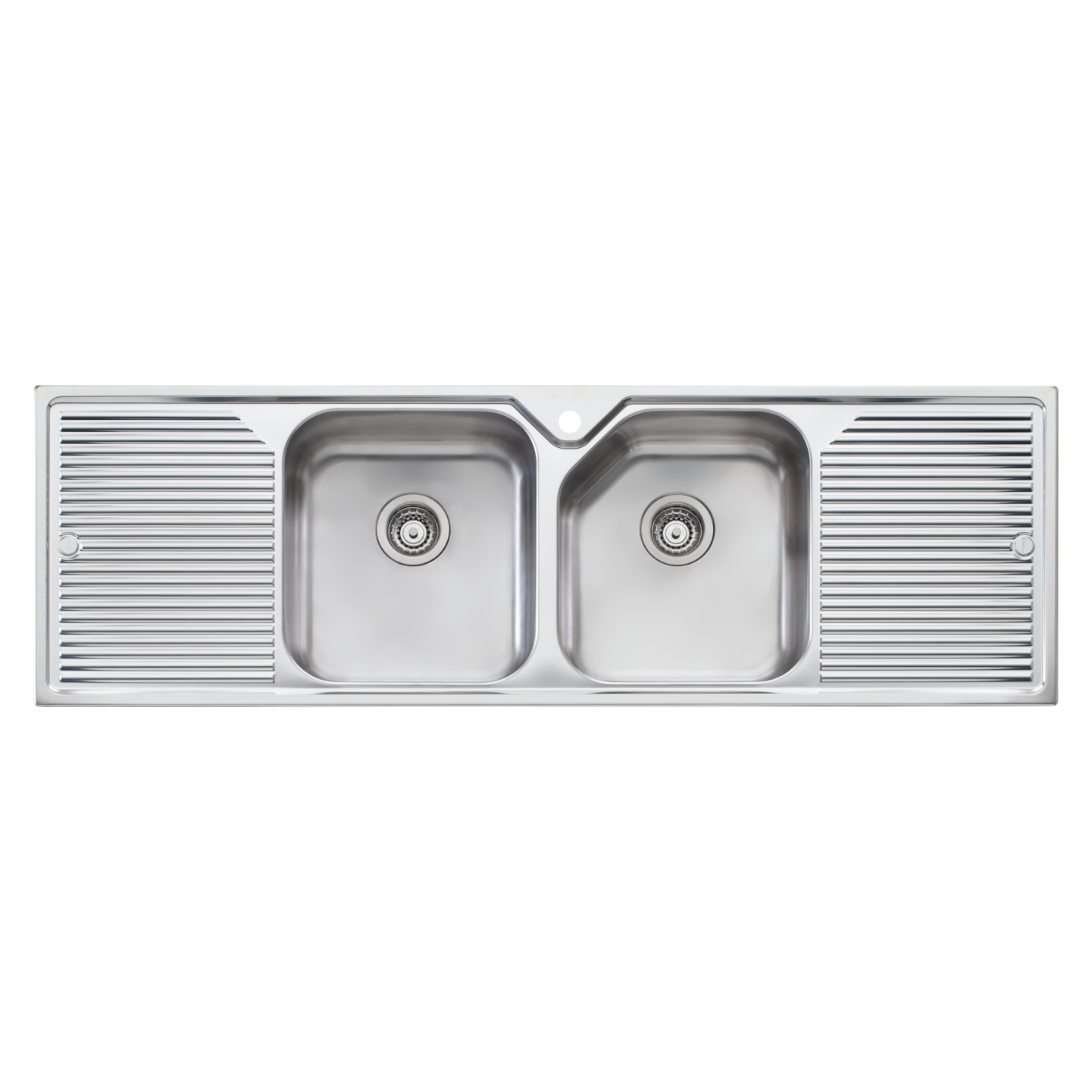 Oliveri Nu-Petite Double Bowl Topmount Sink With Double Drainer Stainless Steel