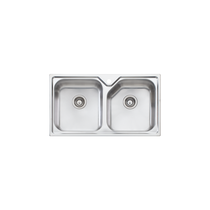 Oliveri Nu-Petite Double Bowl Topmount Sink Stainless Steel